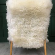 Vintage Design Art Deco White Sheepskin Fluffy Fury Chair Armchair
