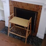 Table d'appoint en rotin vintage