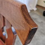 Ensemble de 2 chaises de salle à manger vintage tyroliennes en bois, style ferme autrichienne alpine