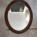 Miroir ancien ovale biseauté