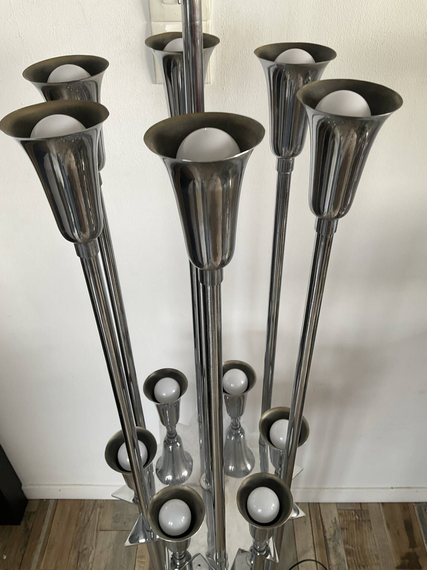 1970s Space Age "trumpet" floor lamp