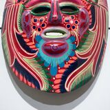 Mexican mask in colored terracotta, 1970s, Mexican