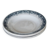 4 vintage deep plates in ironstone, Morocco model - Moulin des Loups