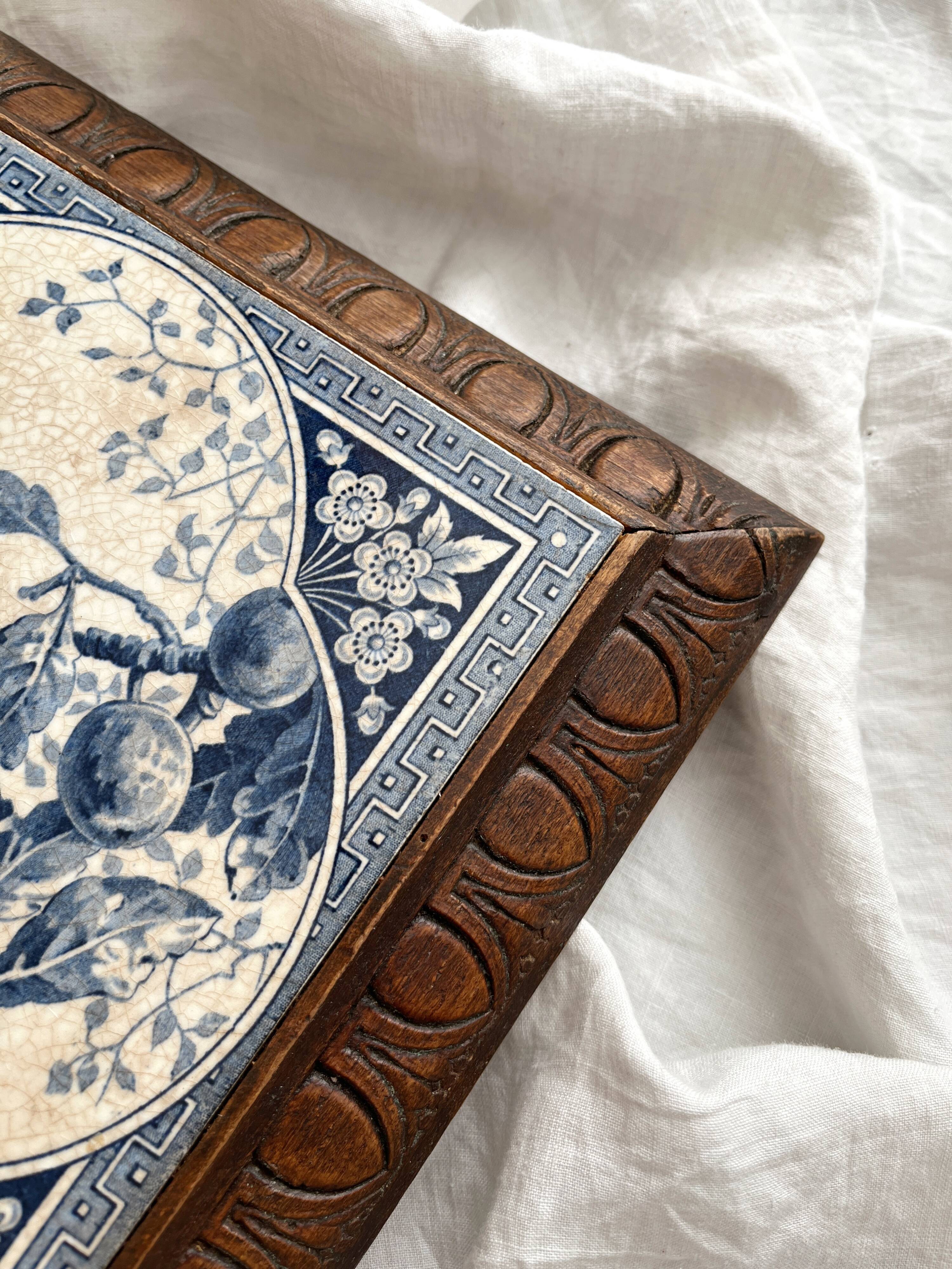 Gien birds iron earthenware trivet