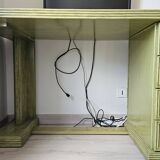 Vintage Maugrion desk in solid wood from the 1980s.