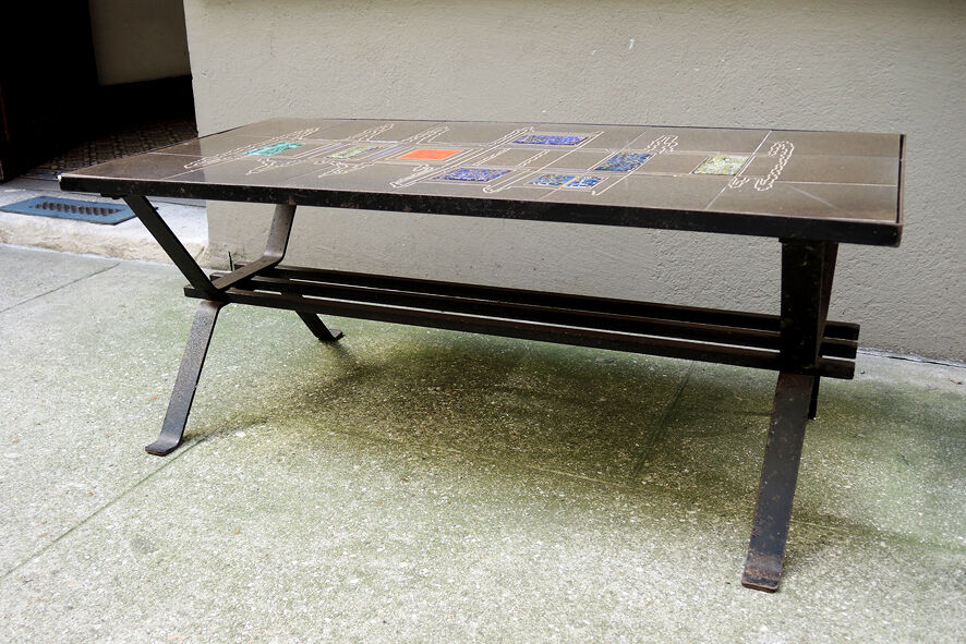 Old ceramic coffee table