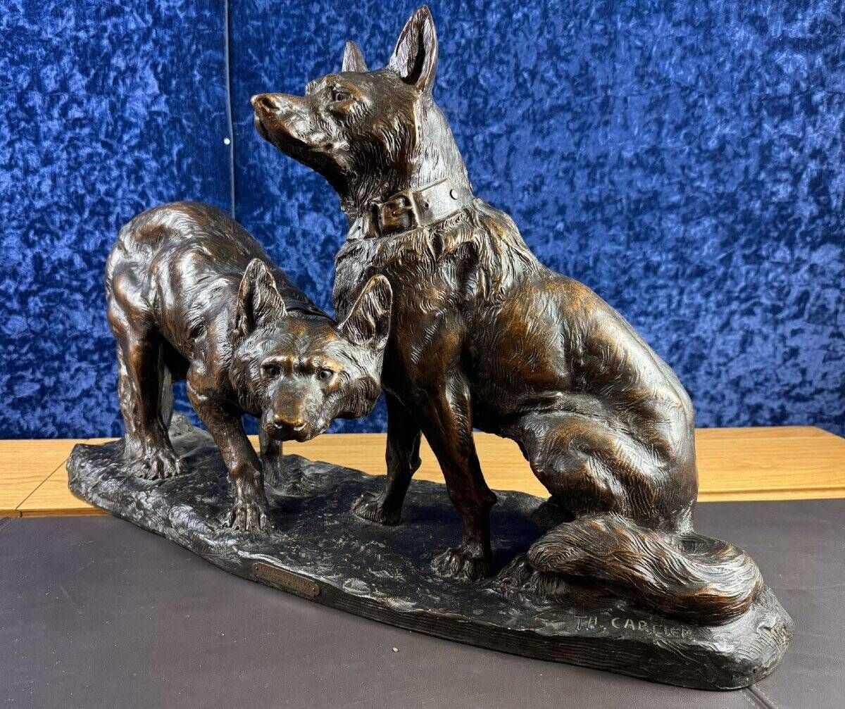 Thomas François Cartier: Monumental Group in Terracotta with Patina Finish