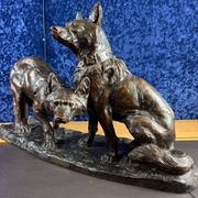 Thomas François Cartier: Monumental Group in Terracotta with Patina Finish