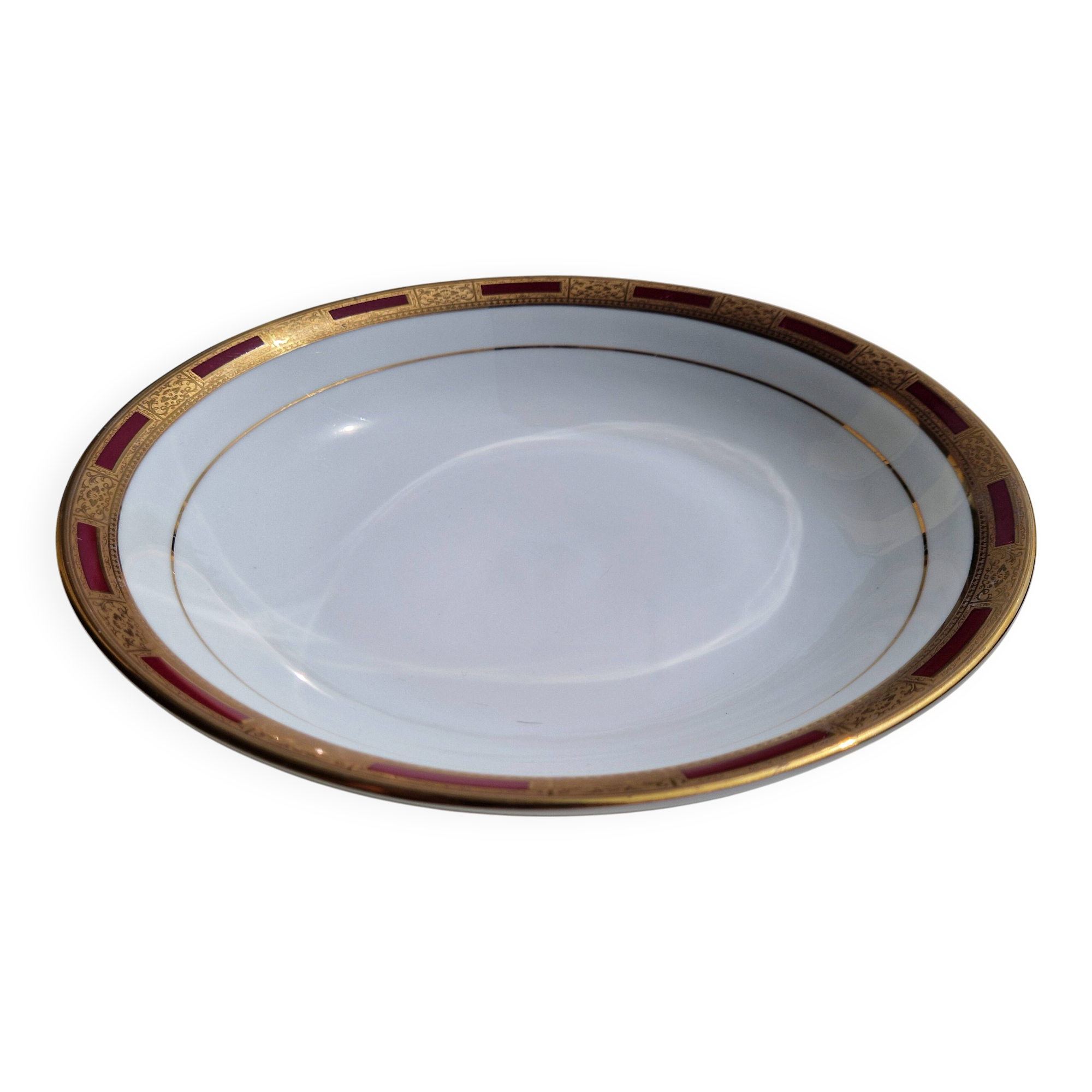 Shallow dish in fine porcelain, Arc de Triomphe model, La Table Impériale