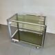 Space Age Chrome and Smoked Glass Bar Cart, 1970s