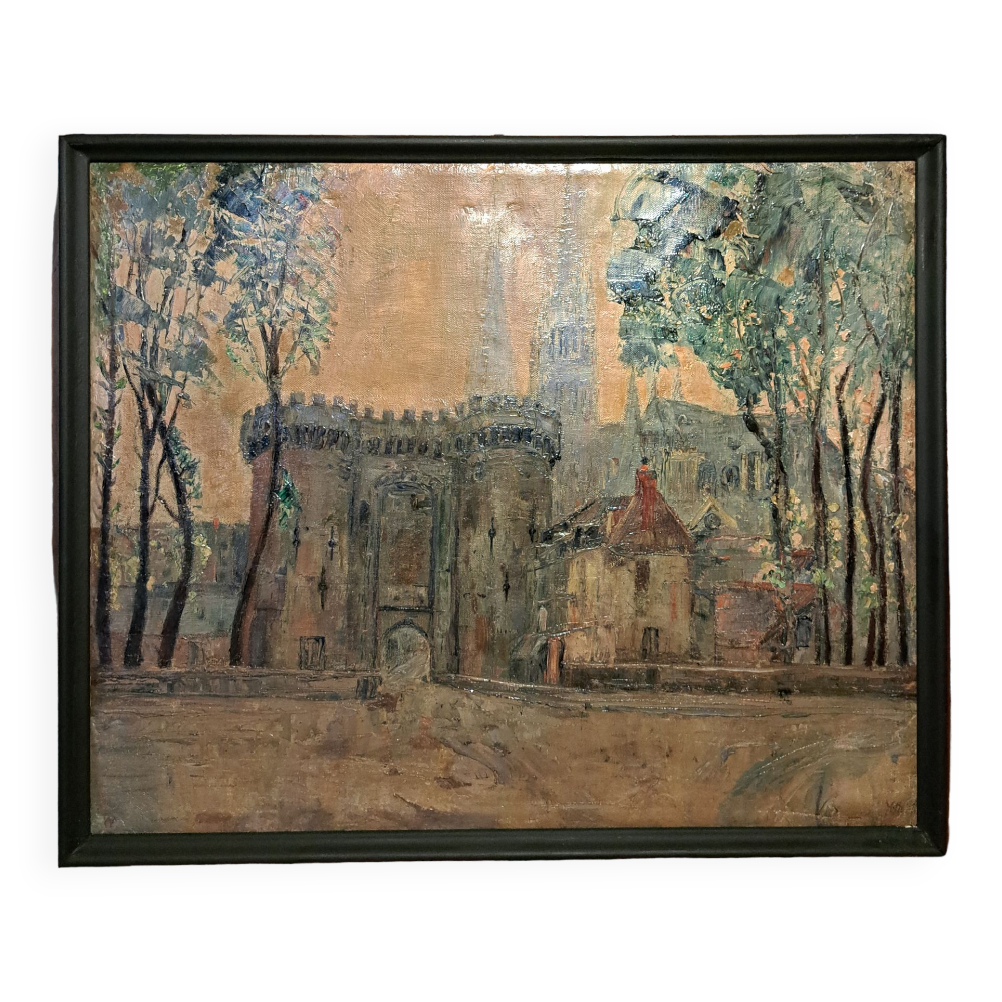 Impressionist and materialist painting - Porte Guillaume and Chartres Cathedral, 1888