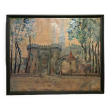 Impressionist and materialist painting - Porte Guillaume and Chartres Cathedral, 1888