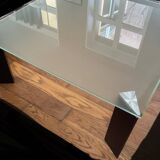 Table basse carrée en verre