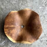 Medium pendant light in corrugated teak leaf (Medium D:50 H:20)