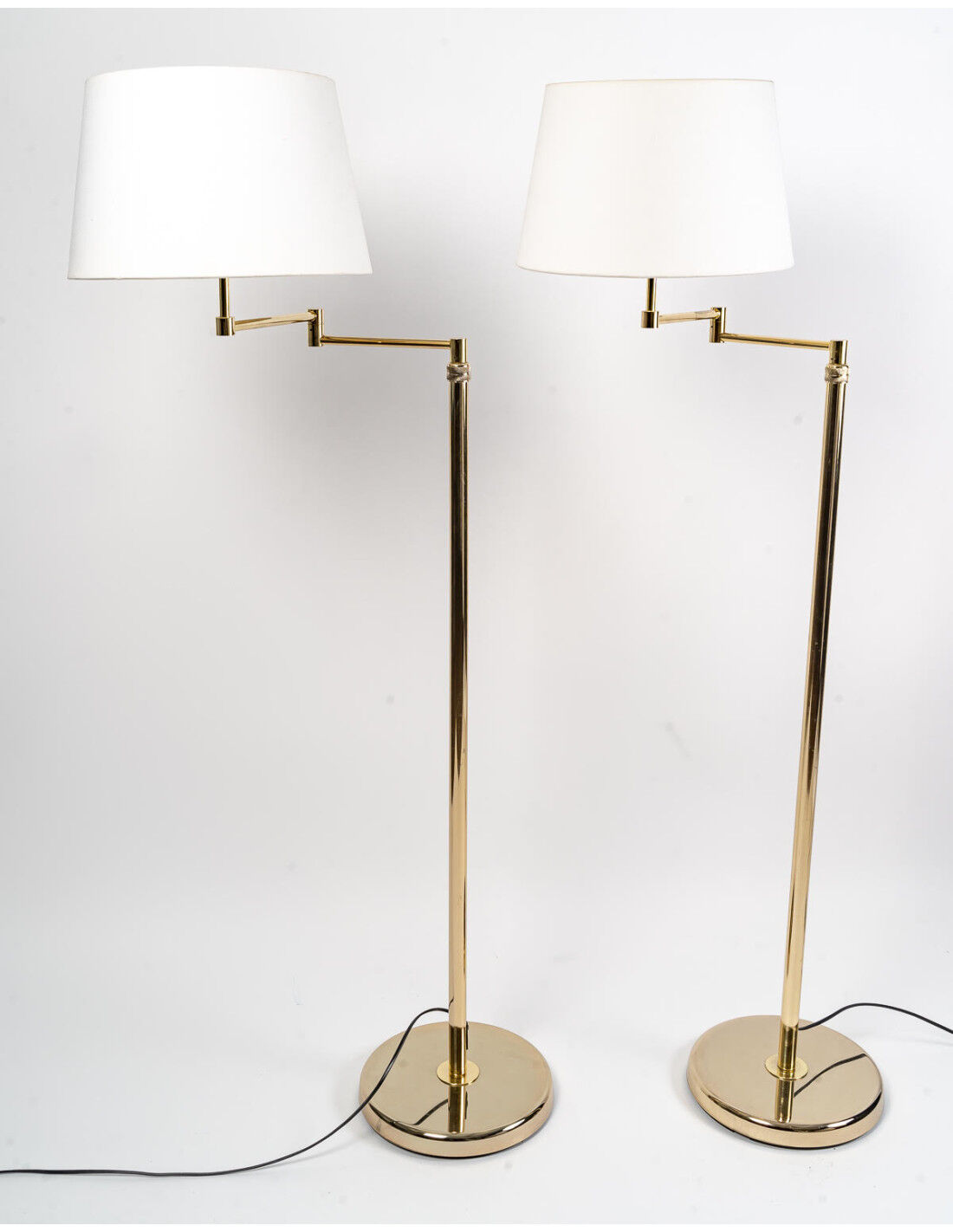 Pair of Floor Lamps, Brass Readers, XXth Century