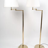 Pair of Floor Lamps, Brass Readers, XXth Century