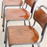 Chaise industrielle en contreplaqué 'TH-Delft' par WH Gispen