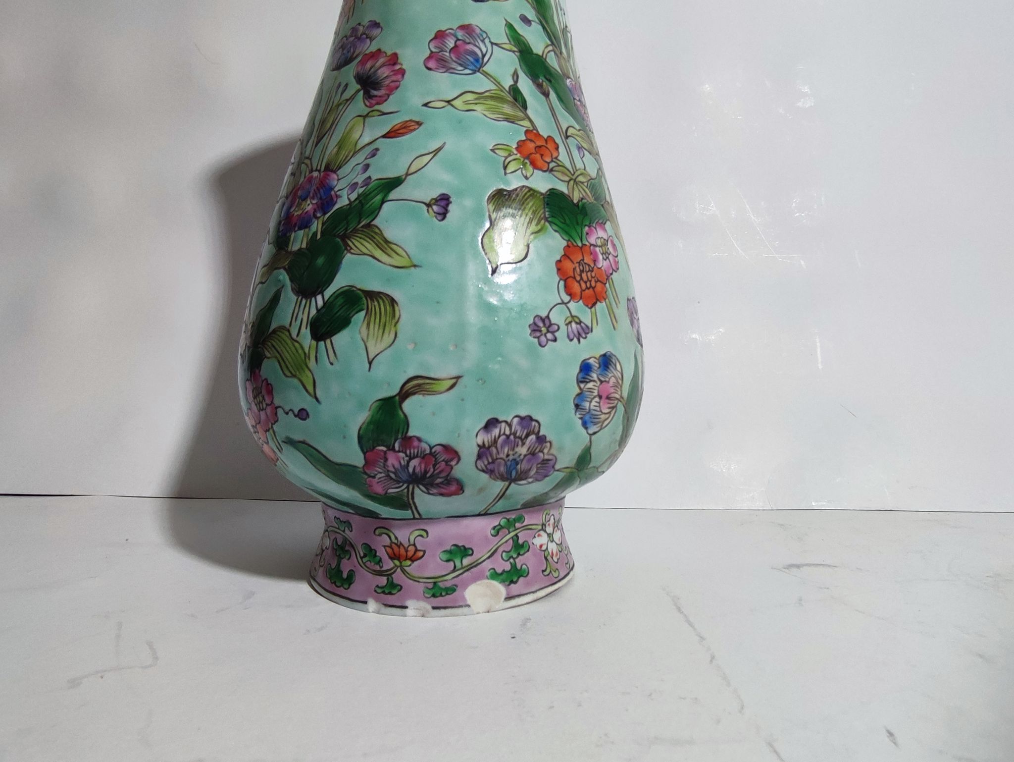 Potiche and vase chinese porcelain qing 19th family green celadon