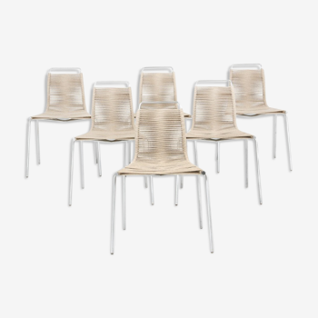 Set of six chairs Poul Kjorholm: "PK-1"