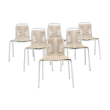 Set of six chairs Poul Kjorholm: "PK-1"