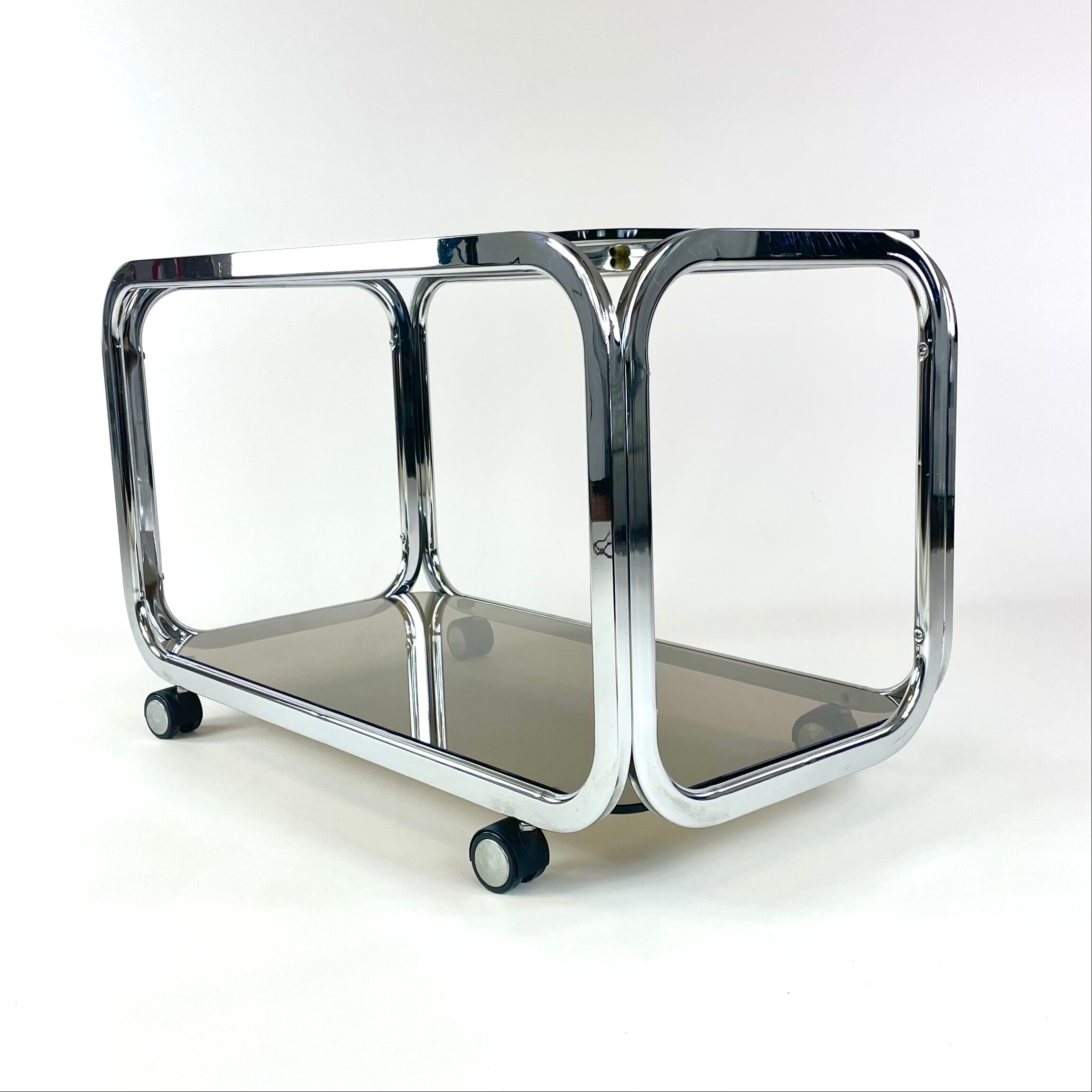 Seventies tubular serving trolley