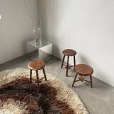 Trio of old tripod stools
