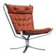 Sigurd Ressell Falcon lounge chair leather and metal Vatne Norway 1970