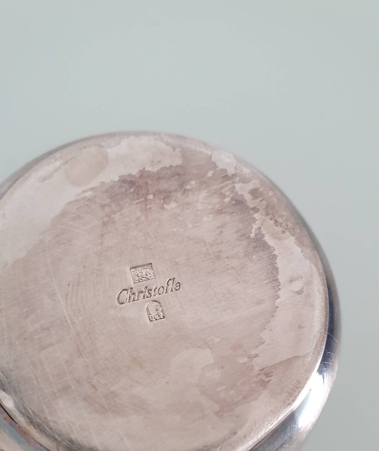 Christofle "Pearls" silver-plated cup