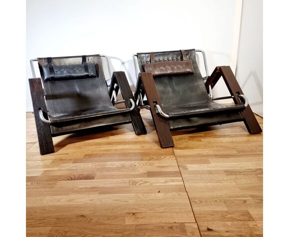 Deux fauteuils Grass Hoper de Sonja Wasseur, vers 1970