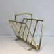 Brass faux-bamboo style magazine rack