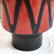 Wendelin Stahl 655-20 Red Brown Vase with Zig Zag Motif, German Studio Pottery with Red Triangles