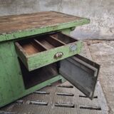 Antique workbench green kitchen island