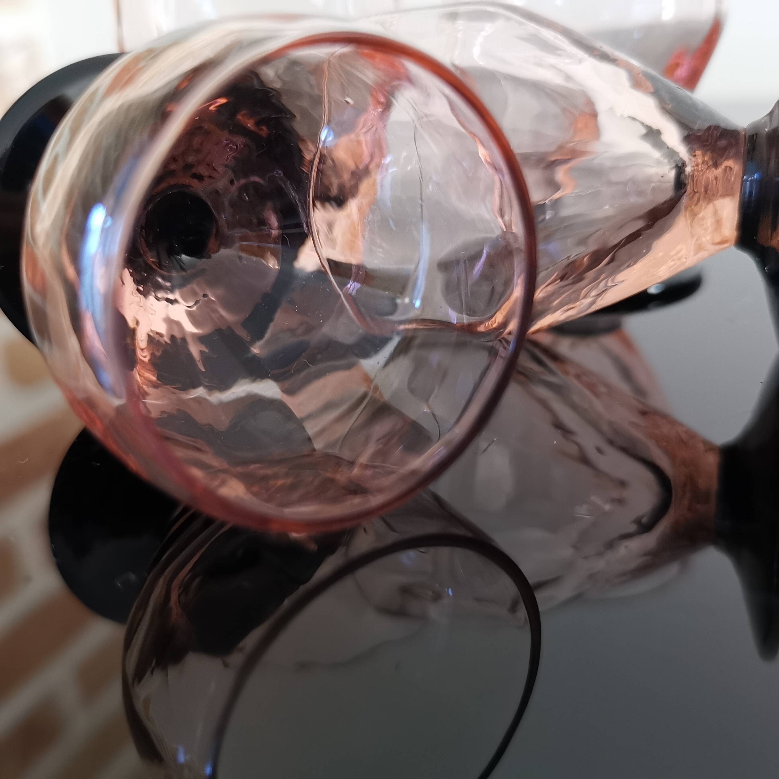 4 art deco stemmed glasses with digestive