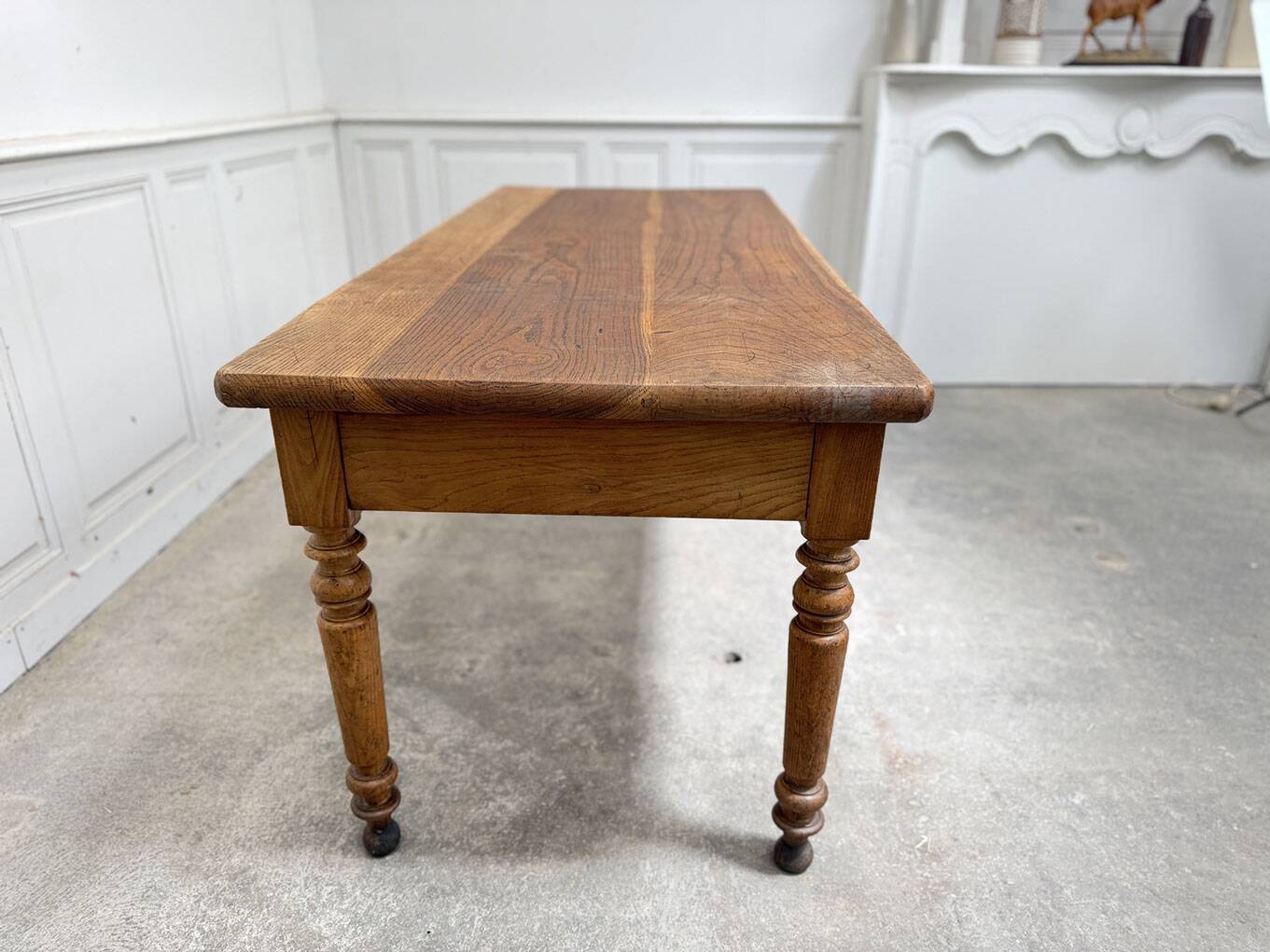Solid oak work table 1960s