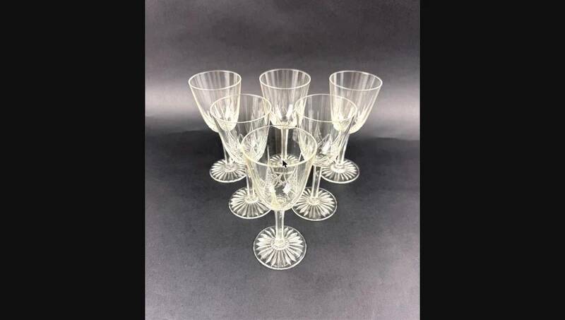 Baccarat, Epron service, set of 6 white wine glasses size 4.