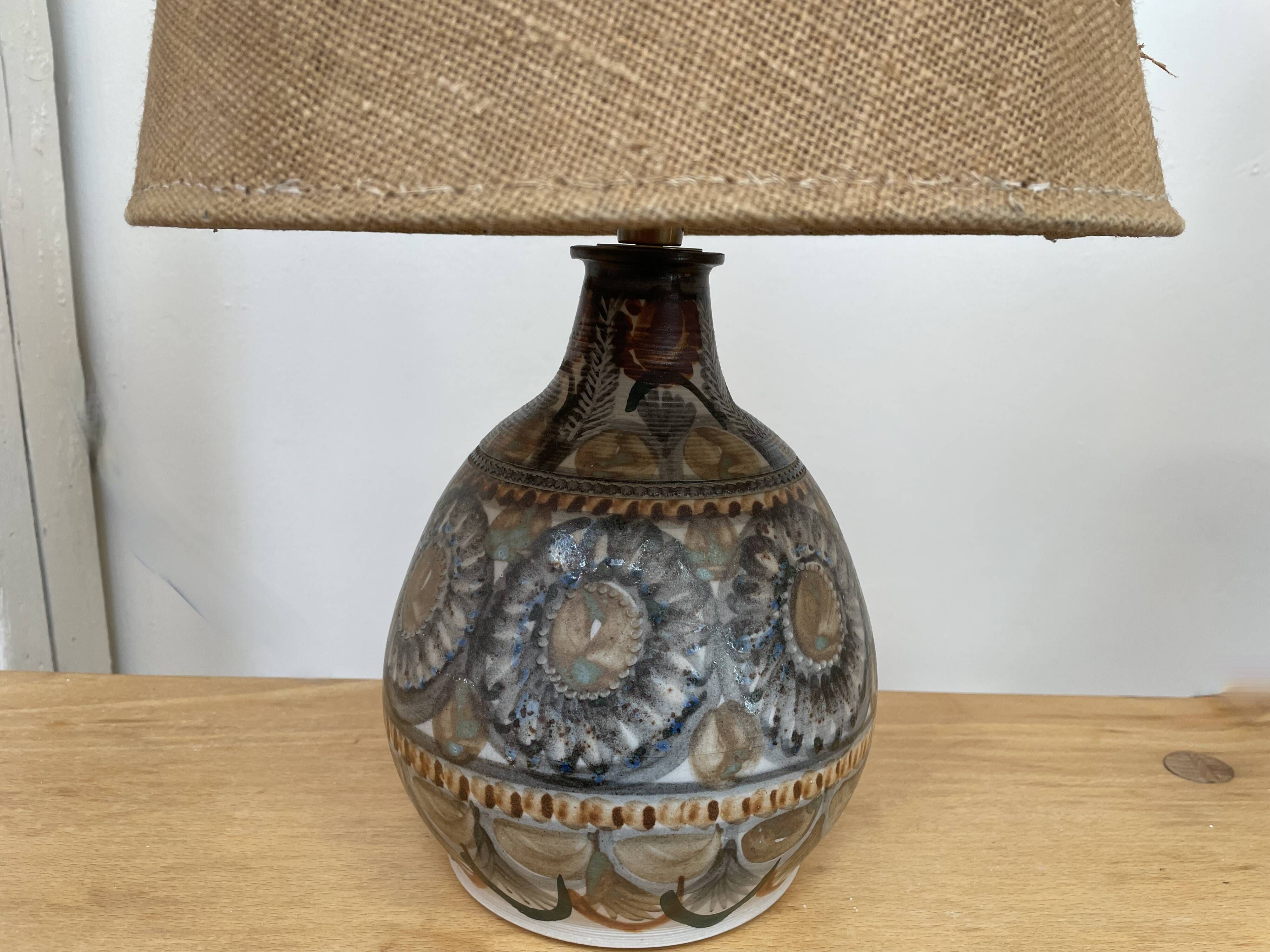 Ceramic lamp by Jean-claude Courjault, La Cerisaie, circa 1970.
