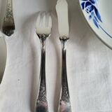 12 silver-plated metal fish cutlery pieces by Guildar, 24 pieces.