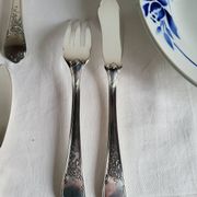12 silver-plated metal fish cutlery pieces by Guildar, 24 pieces.