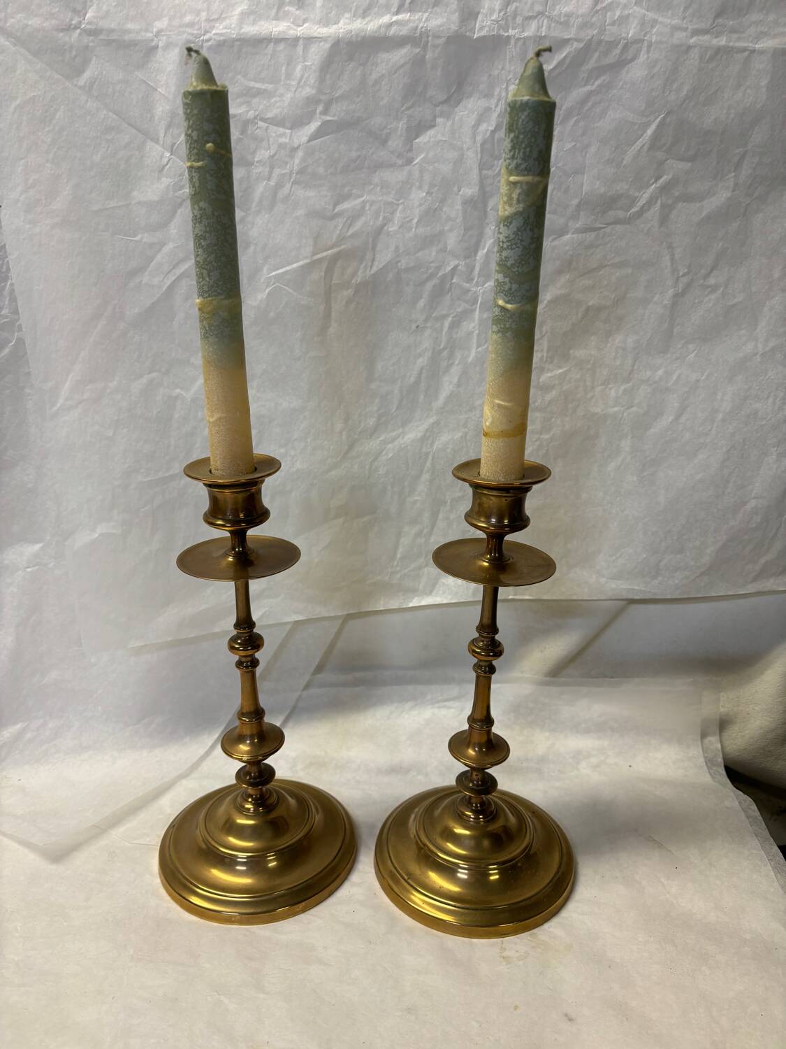 Pair of brass candlesticks