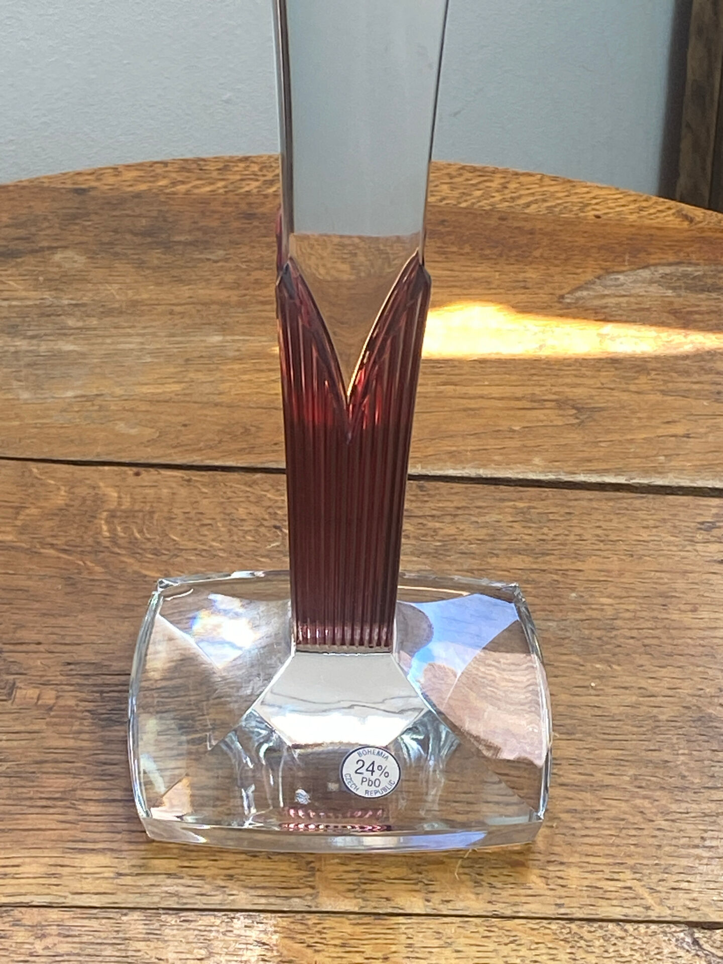 Bohemian crystal candlestick