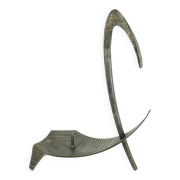 sculptural mid century modern brutalist iron CANDLE HOLDER 1960s 1970s