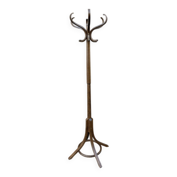 Vintage parrot standing coat rack 1980 curved wood