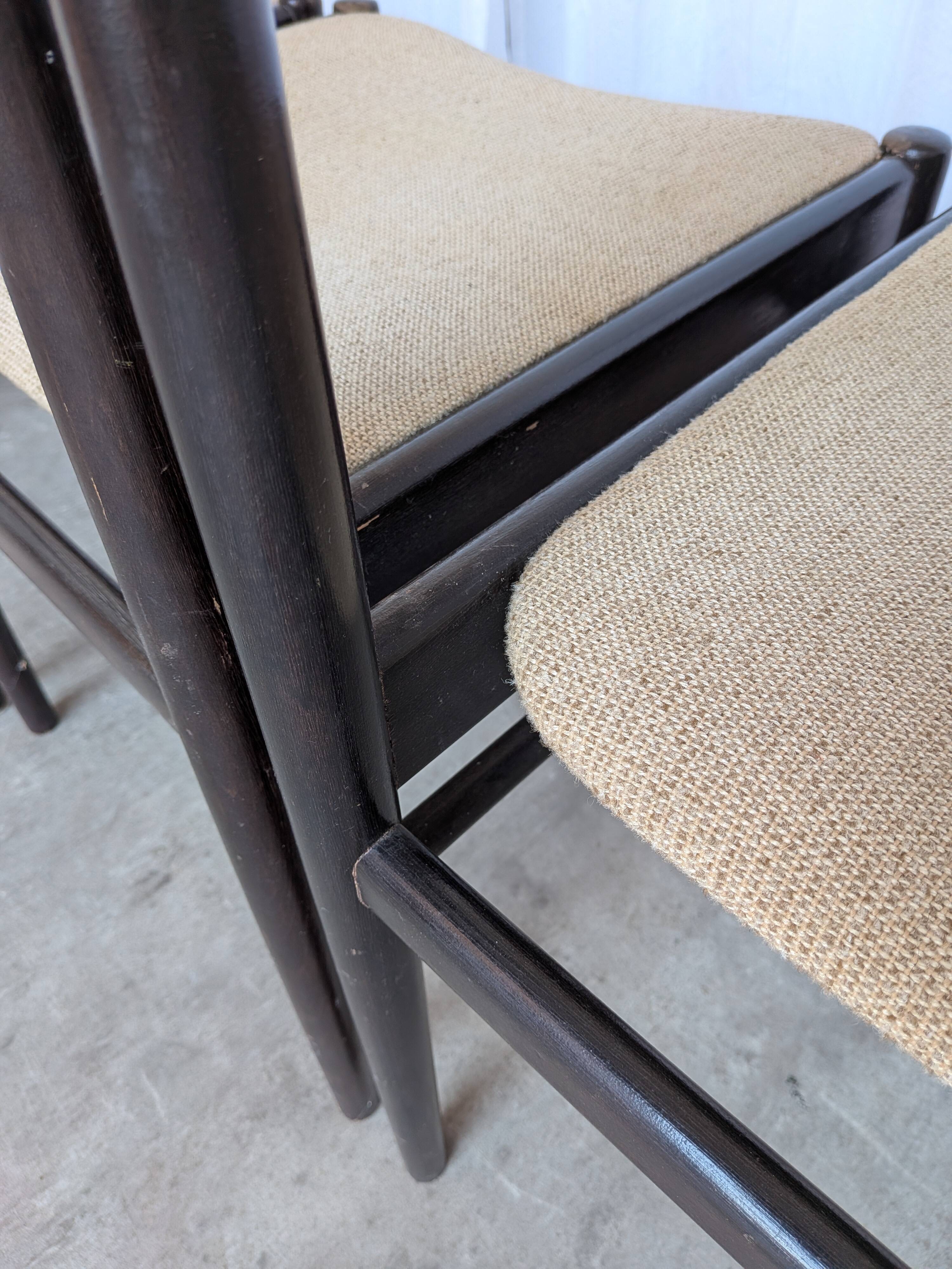 Ensemble de 6 chaises de salle à manger en bois de hêtre vintage / Style scandinave des années 50