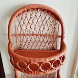 Terracotta rattan and wicker shelf