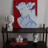 unique figurative painting "woman with curls"
