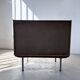 Commode teck poignées cuir 1960