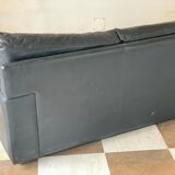 Sofa 3 places Genuine black leather brand ERTON