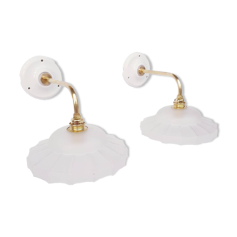 Art Deco swan neck wall lights