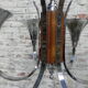 Art Deco hanging lamp with 6 chromed vials