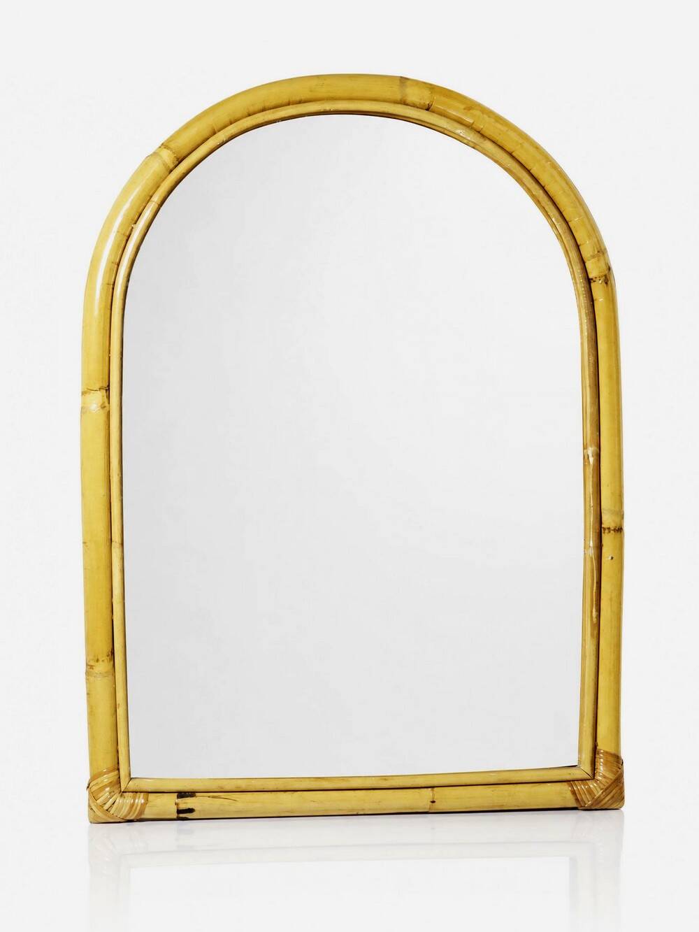 Large bamboo arch wall mirror, Italian, Riviera style, 1950s-60s.
